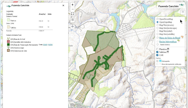 Aplicação web mapping - Fazenda Canchim, Embrapa - São Carlos